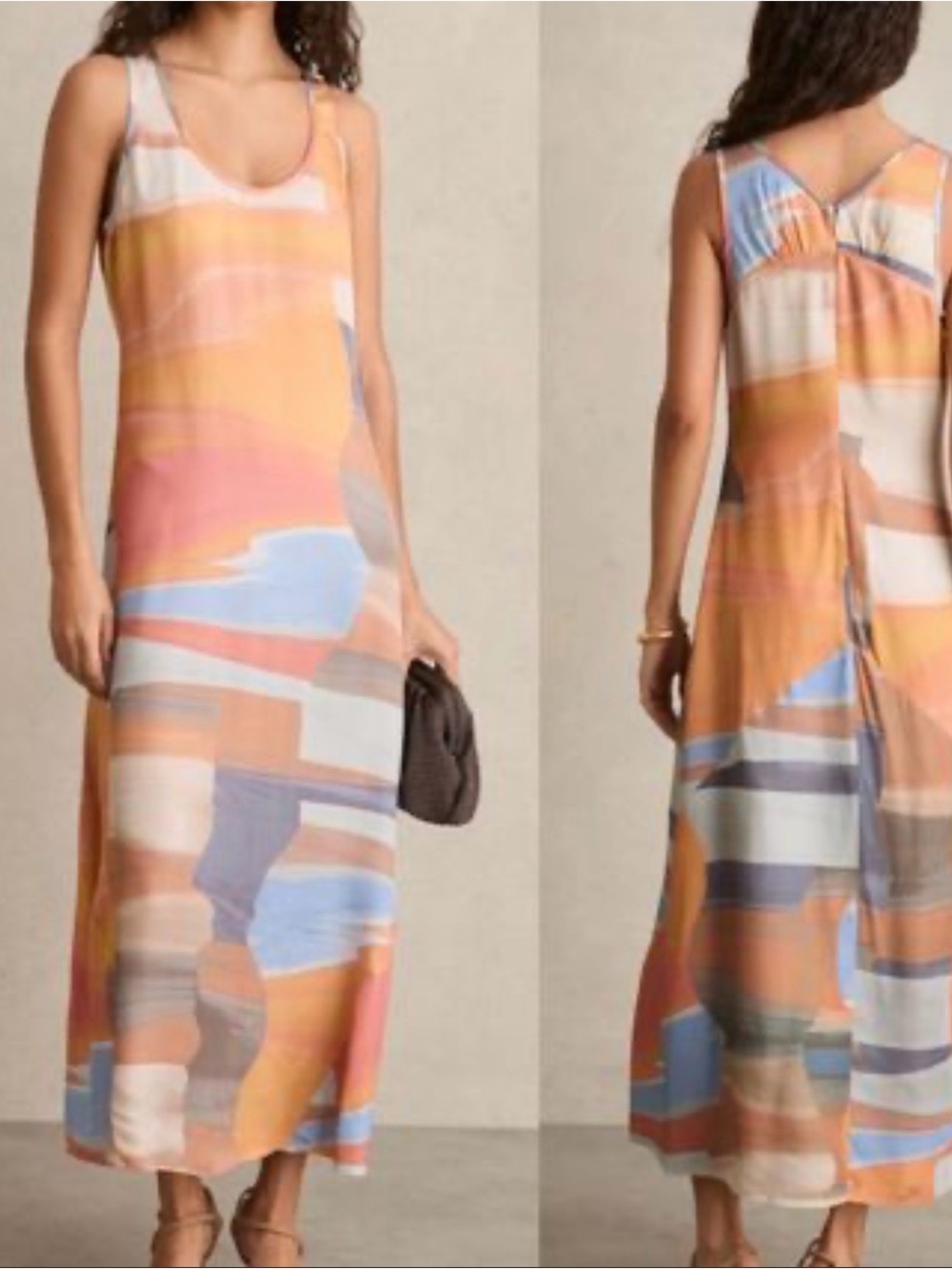 Reiss Layla slip dress in Sunset